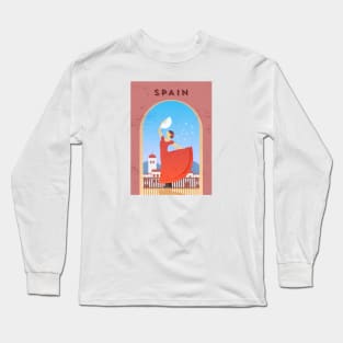 Spain. Retro travel poster Long Sleeve T-Shirt